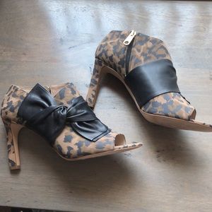 LOUISE ET CIE leopard bootie with leather bow